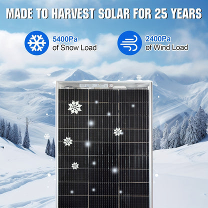120W Zonnepaneel – Solar Paneel – Photovoltaïsch Paneel – Rigid Zonnepaneel – Transparant Zonnepaneel – Monokristallijn Silicium – Compact & Licht Gewicht – Inclusief 90cm Kabel