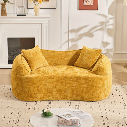 Tweezitsbank – Bank – Sofa – Zitsbank – 2-zitsbank – Mosterdgeel – Compact Ruimtebesparend – Makkelijk Schoon Te Maken