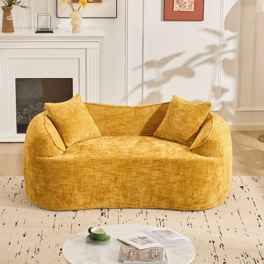 Tweezitsbank – Bank – Sofa – Zitsbank – 2-zitsbank – Mosterdgeel – Compact Ruimtebesparend – Makkelijk Schoon Te Maken