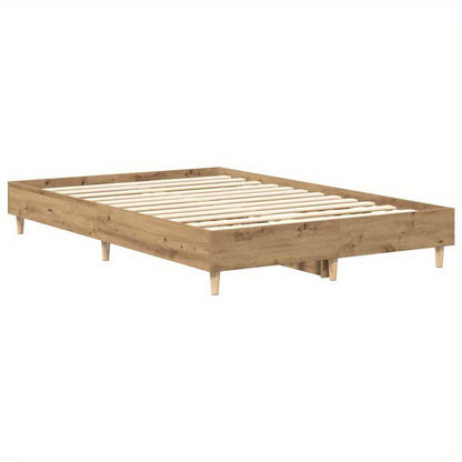 Modern Minimalist Bed Frame without Mattress - Queen Size (135x190cm / 53x75 inches), Easy Assembly, Sturdy Construction for Master Bedroom, Guest Room, or Dorm - Space-Saving Design for Small Spaces