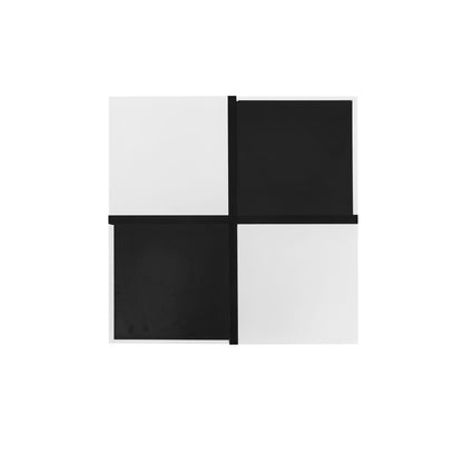Modern Black and White Coffee Table | 70×70×35.5 cm, Square Living Room Storage Table with 2 Drawers, High Gloss Finish, Smooth Drawer Slides, Metal Construction