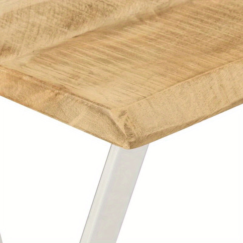 Wall Table with Natural Edge, Measuring 105X33X76 Cm, Made of Solid Mango Wood, Standing Shelf