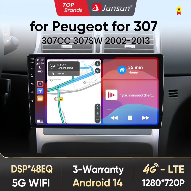 2Din Multimedia Speler – Autoradio – Car Multimedia – GPS Navigatie – Android Auto Speler – 9 Inch IPS Touchscreen – Draadloze CarPlay – 2GB RAM 64GB Intern Geheugen – Plug & Play Voor Peugeot 307 2002-2013