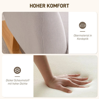 Schommelstoel – Relaxstoel – Fauteuil – Schommel-fauteuil – Loungestoel – Cordstof Bekleding – Rubberhouten Frame – Hoog Rugleuning – Zacht Schuim