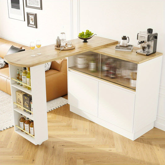 Barstoel – Barkruk – Barkruk – Barstoelkeuken – Barstoelen – Draaibaar 360° – Glasblad Met Planken – Metaal – 90x45x100 cm – Modern Minimalistisch Design