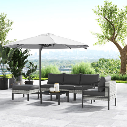 Tuinmeubelset – Buitenmeubelen – Loungeset – Balkonset – Garden Set – Lichtgrijs – Stevig Metalen Frame – Afneembare Kussens