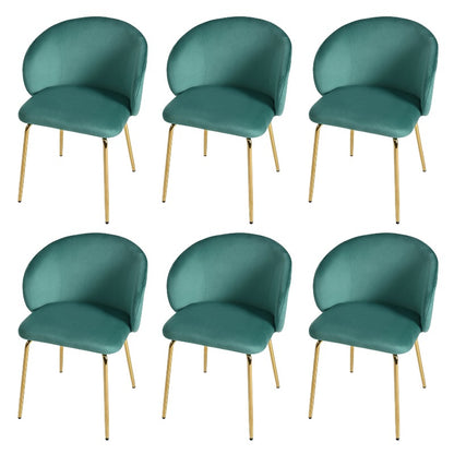 Eetkamerstoelen Set – Stoelen – Romeinse Stoelen – Keukenstoelen – Armleuning Stoelen – Groen Fluweel – Gouden Metalen Poten – Retro Design – Comfortabel – Droog Reinigen