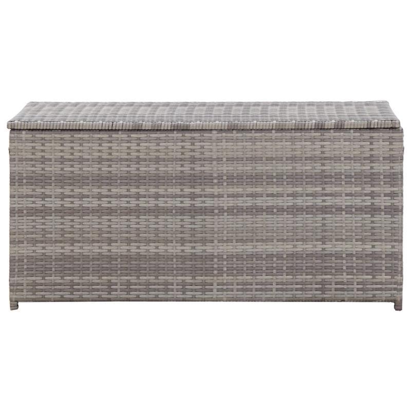 Opbergbox – Opbergdoos – Opbergkast – Opbergcontainer – Buitenopslag – Grijs Poly Rattan – 100x50x50 cm – Weerbestendig Met Gasveren
