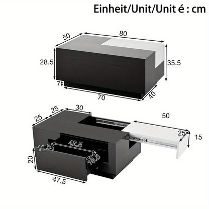 Salontafel met opbergruimte – Koffietafel – Bijzettafel – Multifunctionele tafel – Woonkamertafel – Uitschuifbaar lift-top – Duurzame metalen constructie