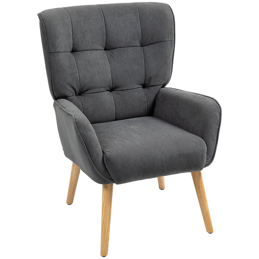 Fauteuil – Relaxfauteuil – Zitzak – Loungestoel – Armstoel – Velvetlook Bekleding – Max. Draaggewicht 120 Kg – Grijs