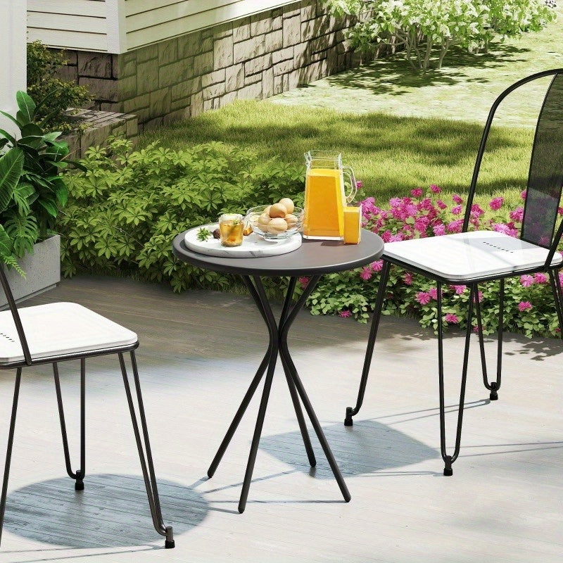 Ronde Buiten Tafel – Tuin Tafel – Balkon Tafel – Camping Tafel – Patio Tafel – Weerbestendig – Stevig Met Gemakkelijk Schoon Te Maken Blad