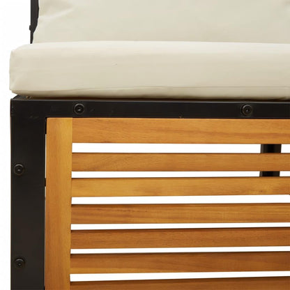 Tuinstoel – Tuinstoel – Balkonstoel – Loungestoel – Stoel Zonder Armleuningen – Massief Acaciahout – Inclusief Comfortabele Kussens