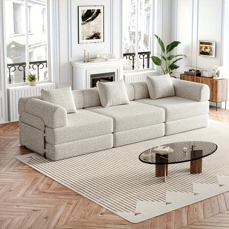 Bedbank – Slaapbank – Logeerbed – Sofa Bed – Bankbed – 2-in-1 Chenille Slaapbank Met Opbergruimte – Stevig Metaalframe & Comfortabele Stof