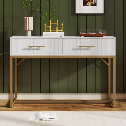 Nachtkastje – Ladekast – Dressoir – Opbergkast – Kasten – Wit Met 2 Lades – Modern Ontwerp 75x100x45 cm – Duurzaam Metaal