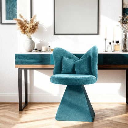 Draaifauteuil – Accentstoel – Eetkamerstoel – Relaxstoel – Bureaustoel – Vlinderrug Ontwerp – 360 Graden Draaibaar – Eenvoudige Montage – Blauw
