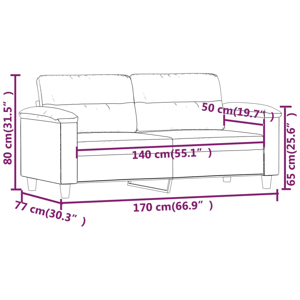 2-zits bank – tweezitsbank – loveseat – zitbank – loungestoel – Kunstleer – Compact en Comfortabel – Met Stabiel Metalen Frame
