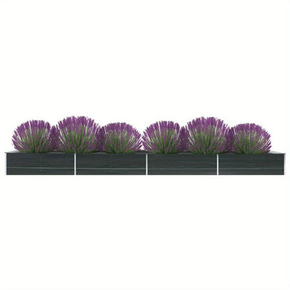 Tuinbak Verhoogd – Plantbak – Moestuinbak – Bloembak – Groentebak – Gegalvaniseerd Staal – 600x80x45 cm – Antraciet - QUORE