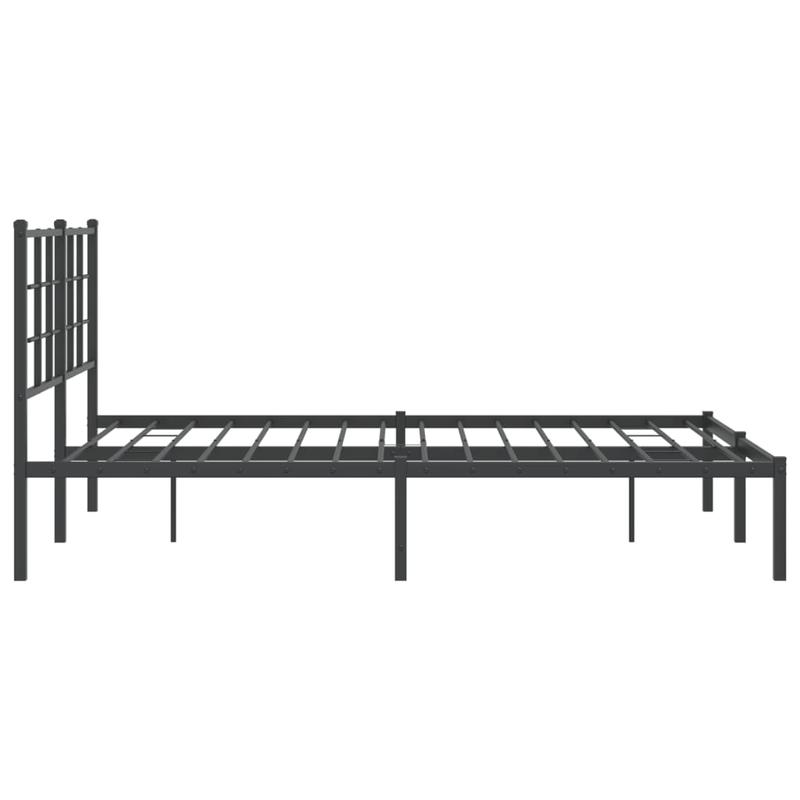 Bed Frame with Headboard Metal Black 135X190 Cm