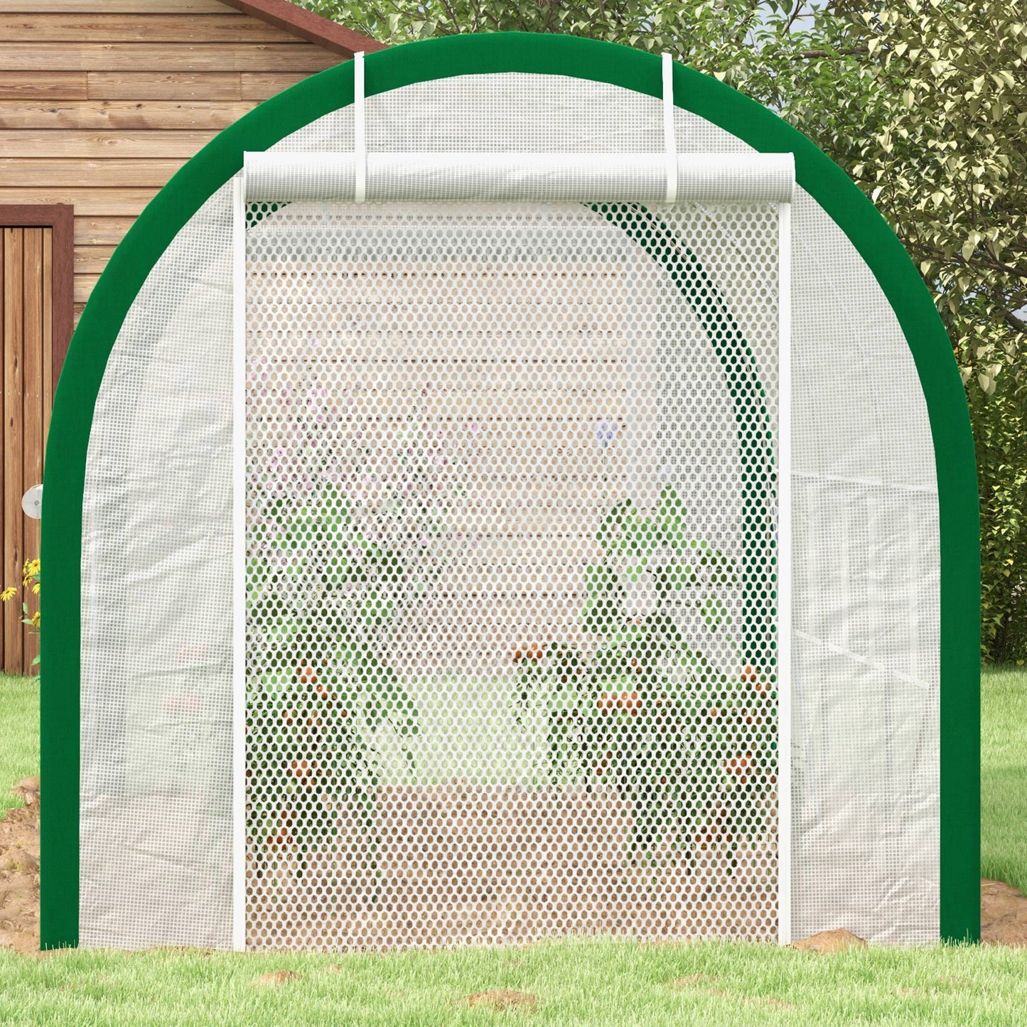 Kweekkas – Tunnelkas – Broeikas – Tuinkas – Foliekas – Stevig Gegalvaniseerd Stalen Frame – UV-bestendige Witte Folië 358x210x210 cm