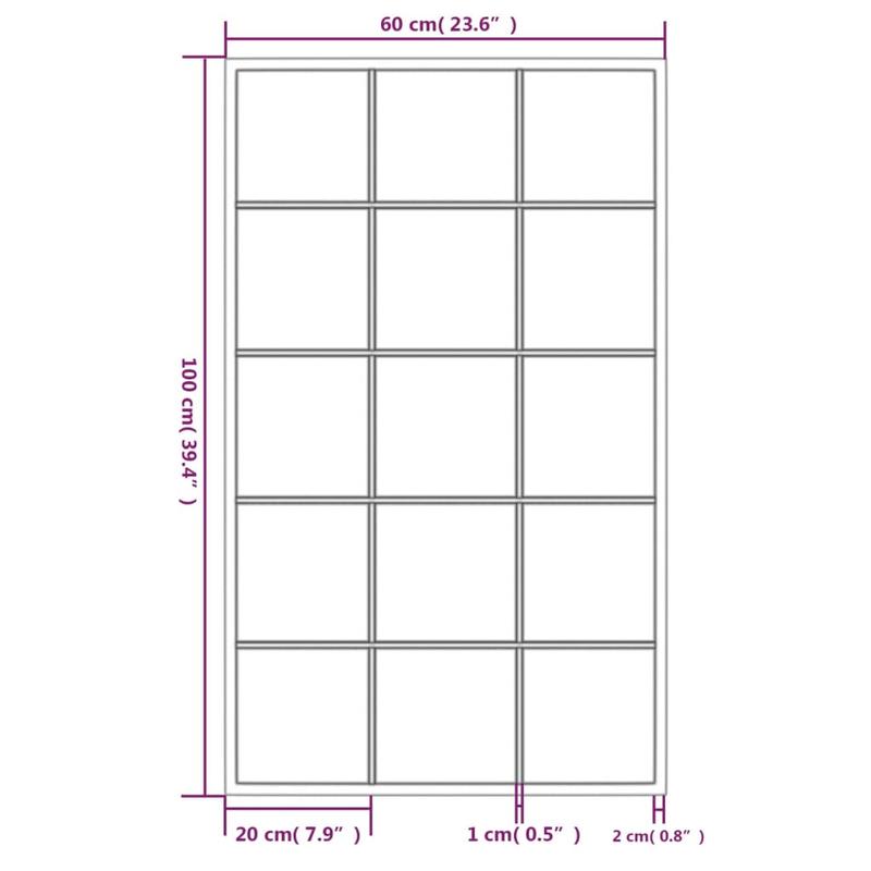 Black Wall Mirror 100X60 Cm • Black Metal Frame • Minimalist Design • Lightweight