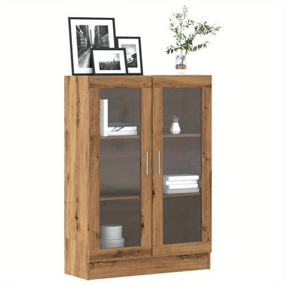 Houten Boekenkast – Handgemaakte Boekenplank – Moderne Opbergkast – Boekenrek – Minimalistische Boekenset – Multifunctioneel – 82,5x30,5x115 cm – Massief Eikenhout – Zwart Accent