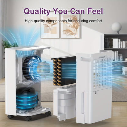 Luchtontvochtiger – Vochtvreter – Dehumidifier – Vochtopnemer – Wasdroger – 12L per dag – Digitaal Display – 24-uurs Timer – Continue Afvoer – Wit