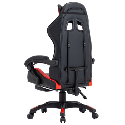 Bureaustoel – Bureaustoelen – Gamingstoel – Kantoorstoel – Racing Chair – Verstelbare Rugleuning – Inklapbare Voetensteun – Kunstleer – Rood/Zwart