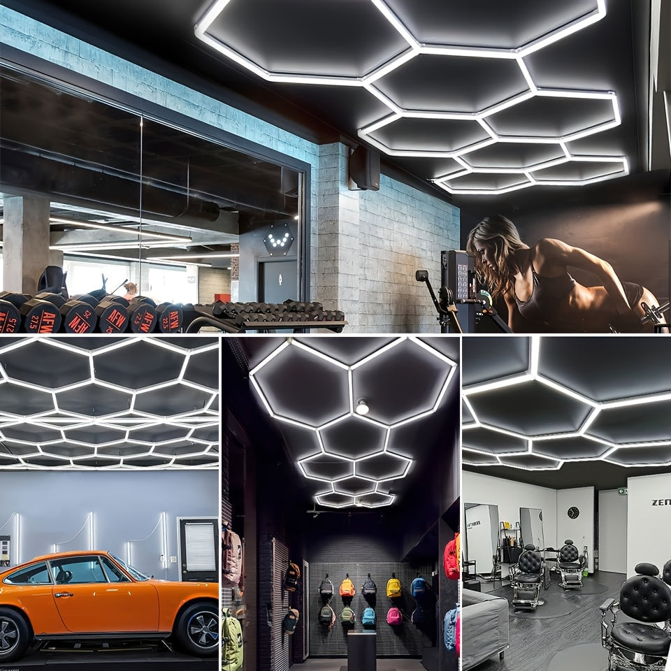 Hexagon LED Garage Lamp – Hexagon Lichtplafond – LED Werkplaatsverlichting – LED Tube Licht – Hexagon Honeycomb Lamp – Hoge Efficiëntie – 85-265V Voltage