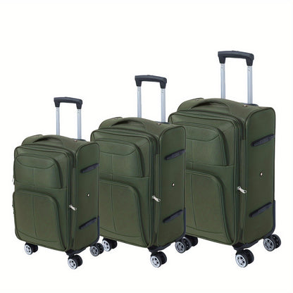 Koffer Set – Reiskoffer – Bagage – Spinner Koffer – Trolley – Army Green – Oxford Stof – Krasbestendig – 20/24/28 Inch – Combinatieslot – Flexibele 360° Wielen