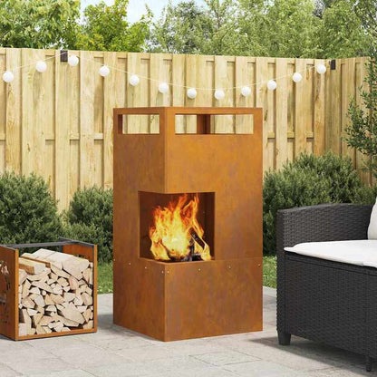 Fire Pit Brown 50 X 50 X 100Cm Corten Steel This Stylish Rectangular Outdoor Fire Pit Provides Warmth And Ambiance on Chilly Evenings. It'S Built to Last, So You Don'T Have to Worry about Wear And Tear. It'S The Perfect Choic