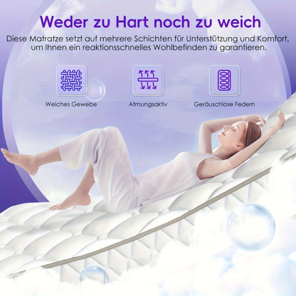 Mattress 90x200cm 7 Zone Firmness H3 Height 22cm Pocket Spring Mattress with Memory Foam Mattress 90x200x22cm