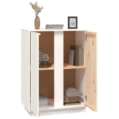 Sideboard 60x35x80cm massief grenenhout wit
