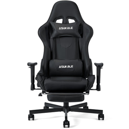 Ergonomische Gamingstoel – Bureaustoel – Gamestoel – Office Chair – Computerstoel – Verstelbare Hoogte – Comfortabele Voetensteun – Zwart – PU Kunstleer – Ergonomische Lendensteun en Hoofdsteun