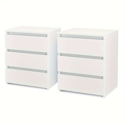Nachtkastje – Nachtkastjes – Bedkastje – Bijzettafel – Opbergkast – Modern Scandinavisch – 3 Lades – Compact en Ruimtebesparend