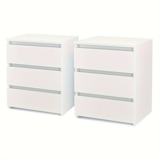 Nachtkastje – Nachtkastjes – Bedkastje – Bijzettafel – Opbergkast – Modern Scandinavisch – 3 Lades – Compact en Ruimtebesparend