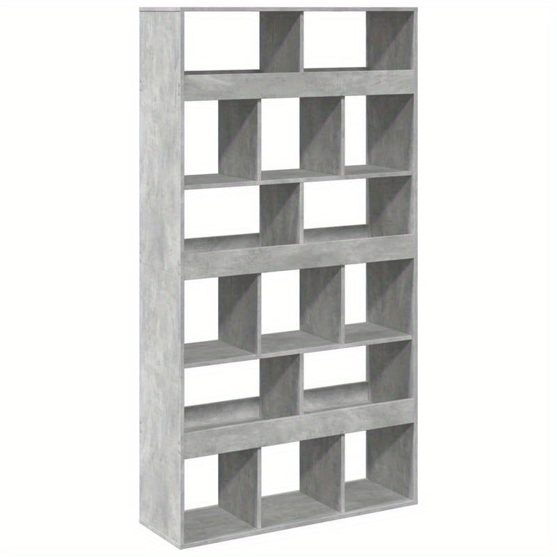 Ruimteverdeler – Kamerscherm – Scheidingswand – Bureauwand – Interieurafscheiding – Betongrijs – Hoogwaardig Hout – Compact Formaat 100x33x187,5 cm