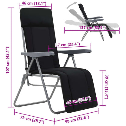 Inklapbare Tuinstoelen – Campingstoelen – Relaxstoelen – Tuinmeubilair – Verstelbare Rugleuning – Stalen Frame – Comfortabele Kussens