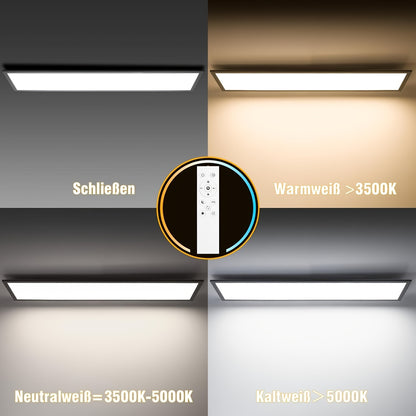 Set Van 5 LED Plafondlampen – LED Paneellamp – Plafondverlichting – Plafondlamp – LED Panelen – 120cm Ultra-dun – Dimbaar Met RGB Kleuren – 40W Energiebesparend