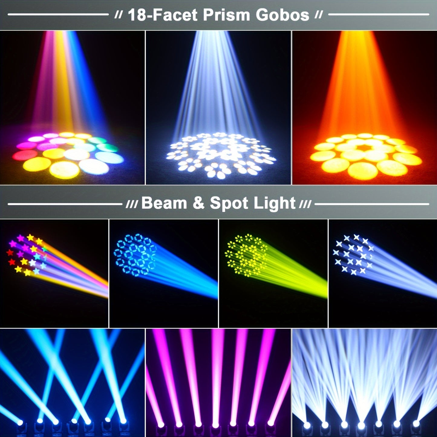 Movingheadlicht – Discolamp – Podiumverlichting – DJ Licht – RGBW Gobo – 150W LED Beam – 540° Draaibereik – DMX512 Besturing