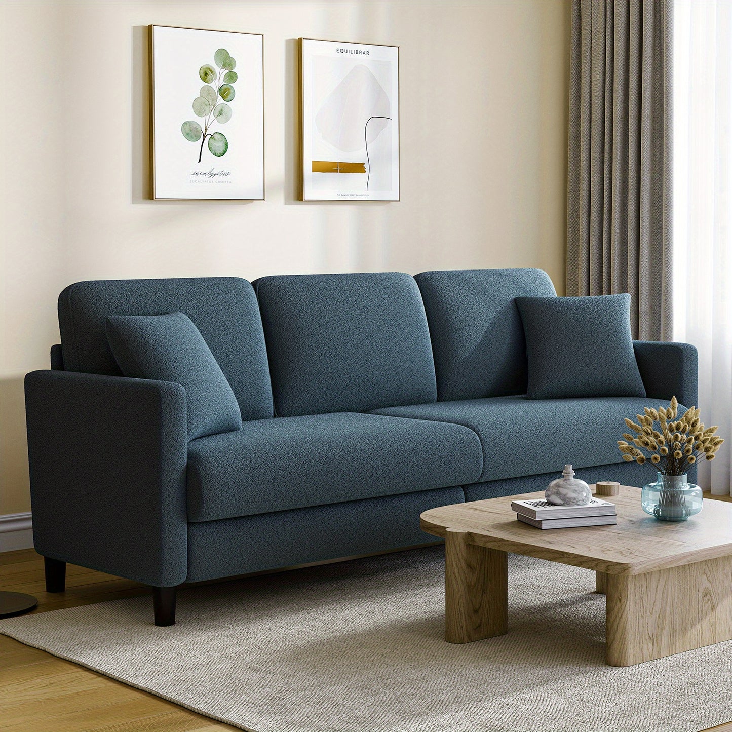 Bankstel – 3-Zitsbank – Sofa – Zitbank – Loungebank – Extra Lang – Hoogwaardig Schuim Kussens – Hardhouten Frame