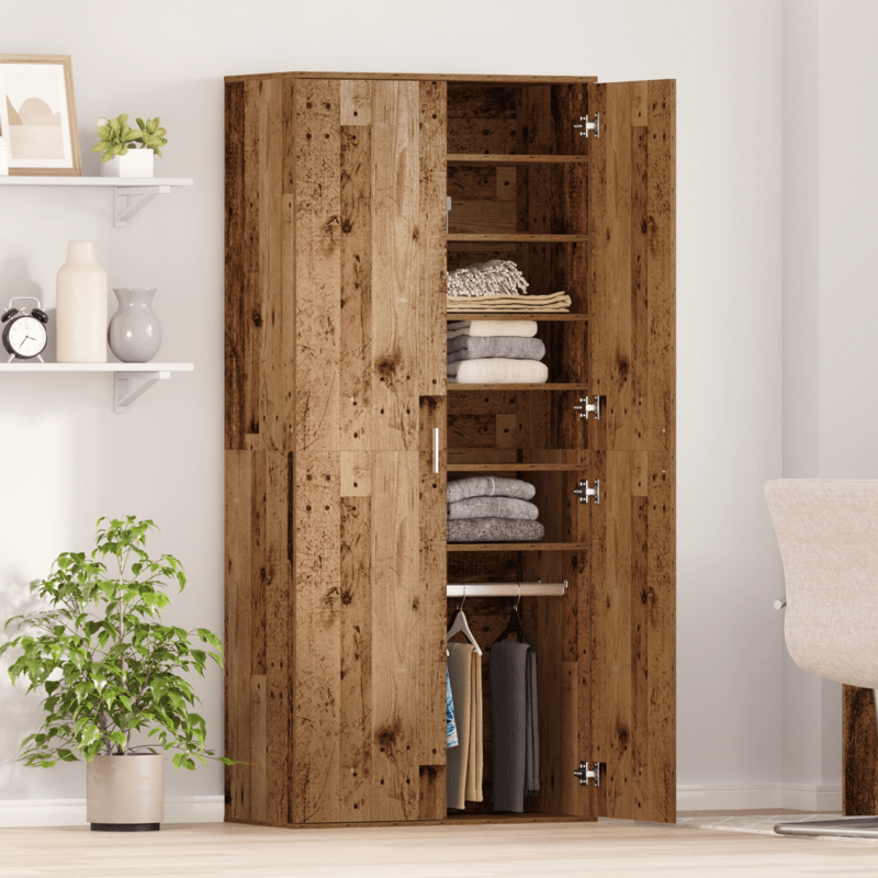 Highboard – Dressoir – Opbergkast – Ladekast – Sideboard – Altholz Spanplatten – Compact 80x39x178 cm – Duurzaam & Stevig