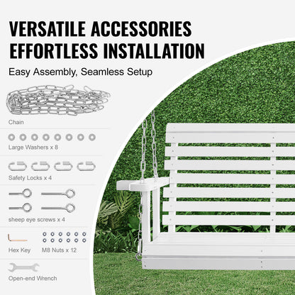 Houten Schommelbank – Tuinbank Schommel – Veranda Schommelbank – Buitenbank – Schommelstoel – Draagkracht 400 kg – Weerbestendig met PU Coating