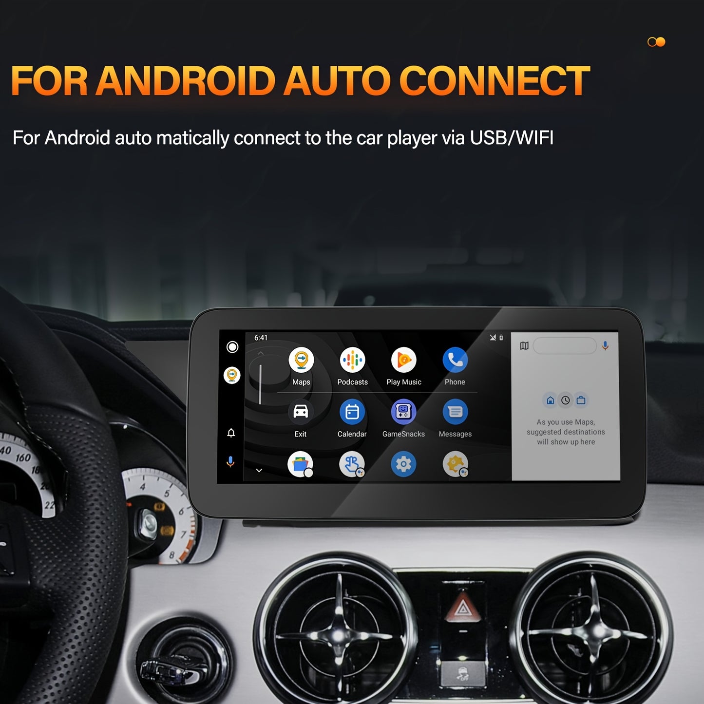 4GB (RAM)+64GB (ROM) Android 13 Double Din Car Stereo Car Audio 26.04 cm HD IPS TouchScreen 8 Core with Wireless Carplay, Wireless Android Auto, Mirror Link, Built-in WIFI/GPS/FM/DSP, Car Multimedia Player Supports 4K Video P