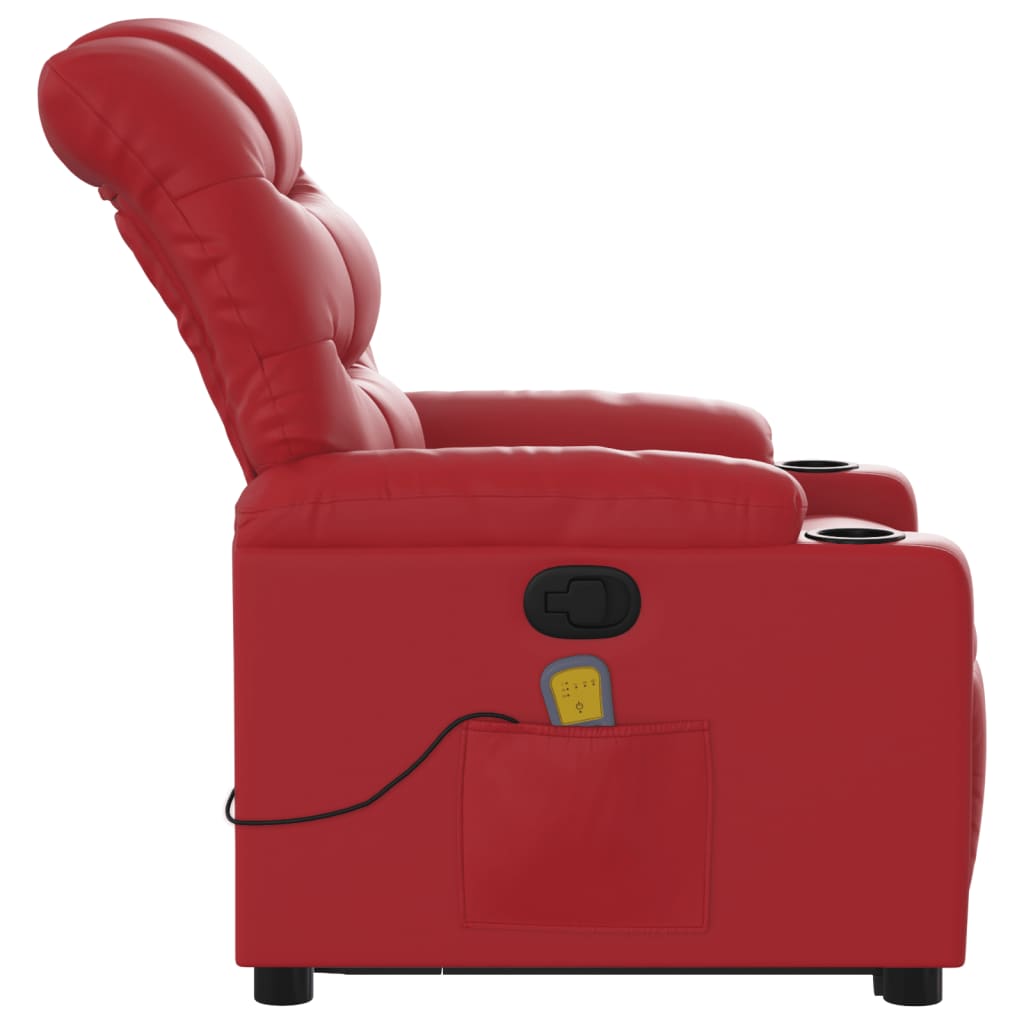 Elektrisch Verstelbare Sta-op Stoel – Sta Op Fauteuil – Opsta Stoel – Relaxstoel – Elektrische Relaxfauteuil – Vibratiemassage – Verstelbare Rugleuning – Rood