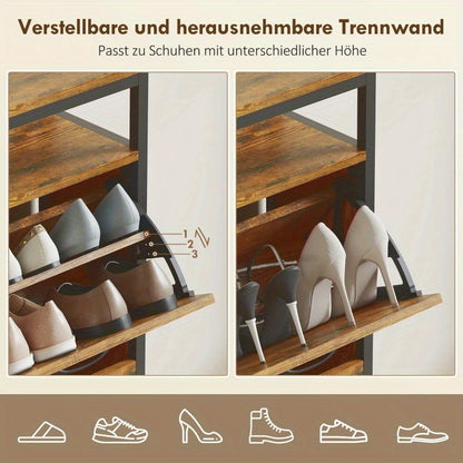 for shoe Rack, for shoe Cabinet with 4 Foldable Drawers, Entryway for shoe Rack, Cabinet with for shelves, Narrow for shoe Rack, for shoe Bench, Multi-purpose Cabinet, 103 X 34.5 X 72cm, Perfect for Shoes, Hallway, Bathroom,