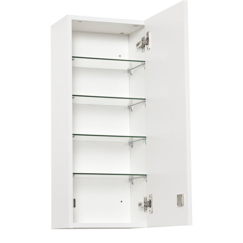 Kleankin Lockable Adjustable Medicine Cabinet with Key Lock & Red Cross Emblem - White Retro Style First Aid Storage Cabinet with Shelves & Door Storage, No Power Required for Home, Office, Bathroom, or Use - Durable & Portab