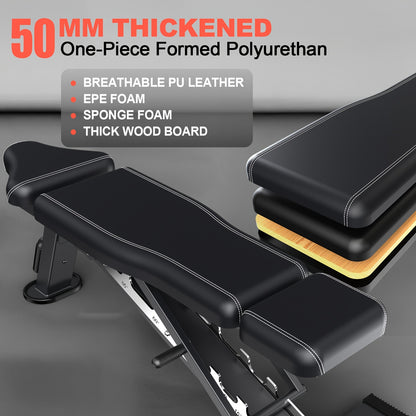 1 VOWVIT Folding Weight Bench | Adjustable Multifunctional Training Bench, Stainless Steel, Universal Fit for Full Body Workouts