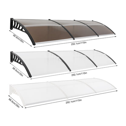 Deurkap Canopy – Boogluifel – Overkapping – Luifel – Zonnescherm – Weerbestendig Aluminium – 90 x 300 cm – Stijlvol & Duurzaam