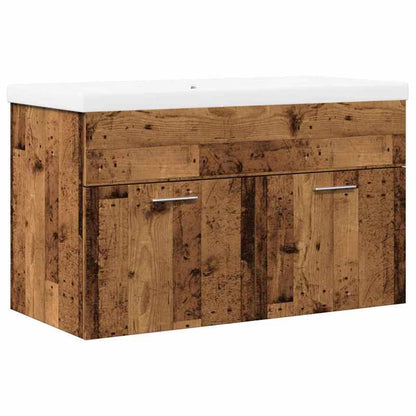 Badkamermeubelset – Badkamerkast – Opbergkast – Wastafelmeubel – Douchemeubel – Hout met Gerecyclede Houtlook – Set van 2 Stuks – Vochtbestendig & Duurzaam