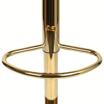 Barkrukken – Barstoel – Barstoelen – Keukenstoel – Krukken – 2 Stuks – Verstelbare Zithoogte 82-100 cm – Fluwelen Bekleding Met Gouden Metalen Poten